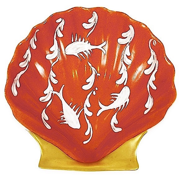 Fitz and Floyd Other - VINTAGE Fitz & Floyd Limoges Porcelain Hand-Painted Koi Fish Shell Trinket Dish